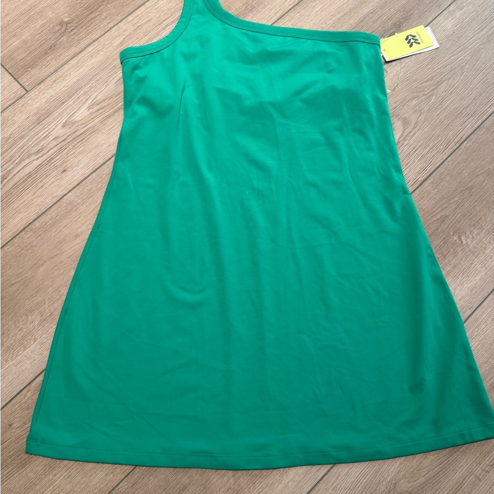 All in Motion Green One Shoulder Active Dress - Picture 2 of 5